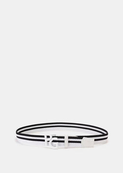 PEARLY GATES White Line Rubber Mesh Belt - NOBLEMARS