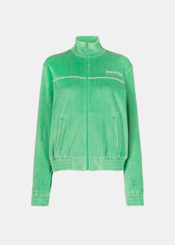 Sporty & Rich Green Velour Track Jacket