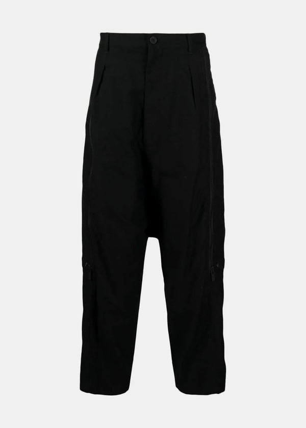 Yohji Yamamoto Black Drop Crotch Trousers - NOBLEMARS