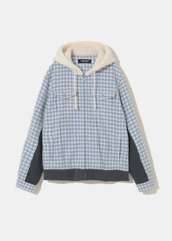 UNDERCOVER Blue/Navy Check Hooded Blouson Jacket - NOBLEMARS