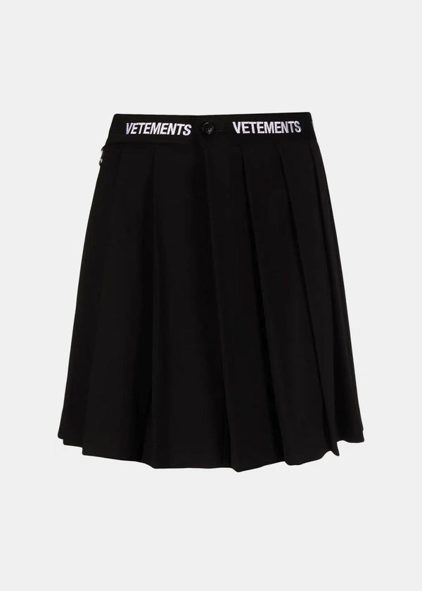 VETEMENTS Black Logo School Girl Skirt - NOBLEMARS