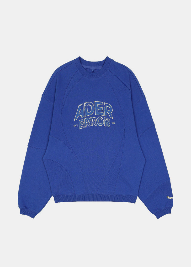 ADER error Blue Logo-Patch Panelled Sweatshirt