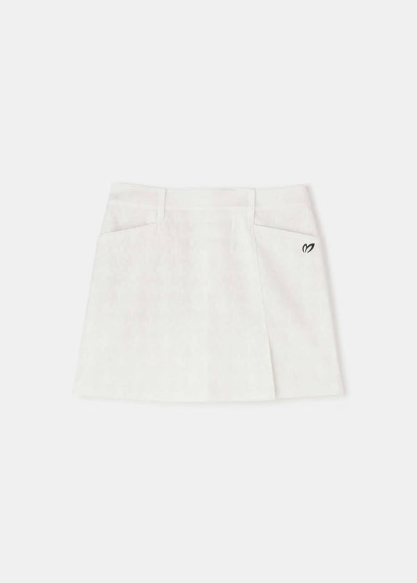MASTER BUNNY EDITION White Deformed Staggered Jacquard Skirt - NOBLEMARS