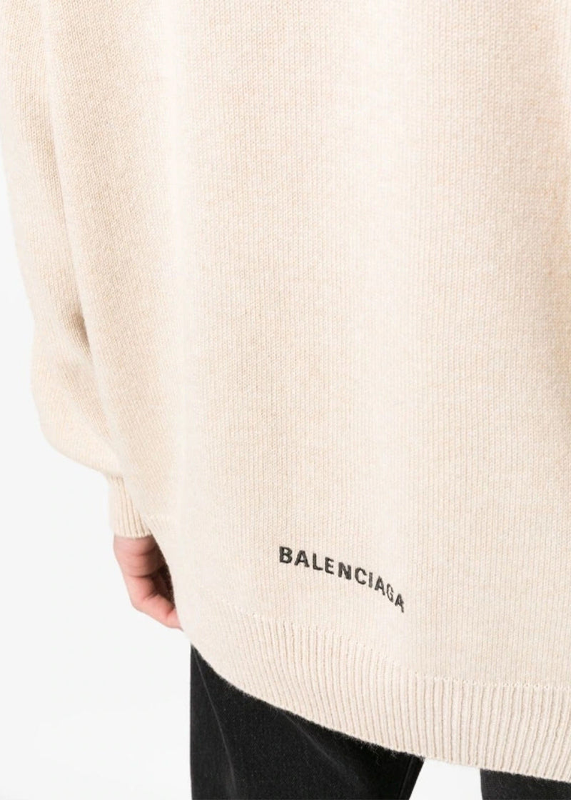 Balenciaga Beige Cashmere Sweater - NOBLEMARS