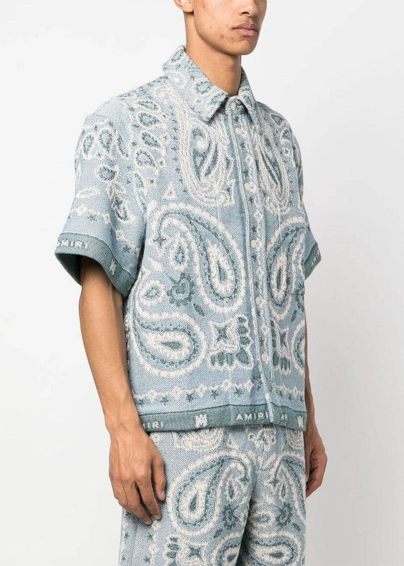 Amiri Blue Tapestry Bandana Shirt - NOBLEMARS