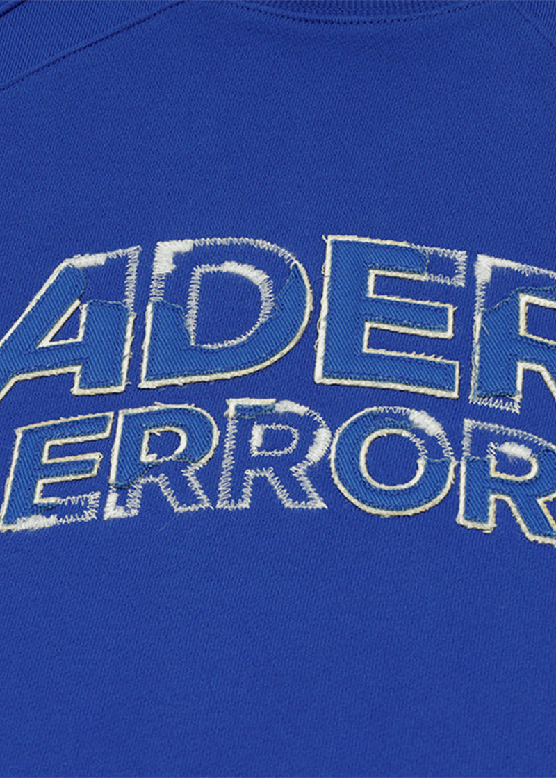ADER error Blue Logo-Patch Panelled Sweatshirt