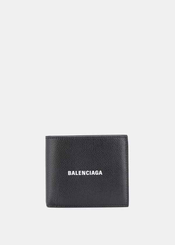 Balenciaga Black Cash Square Fold Wallet - NOBLEMARS