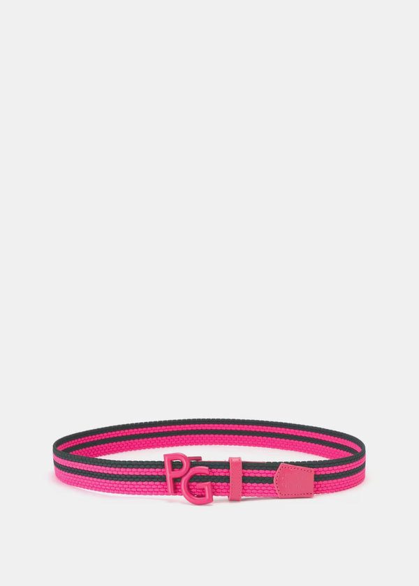 PEARLY GATES Pink Line Rubber Mesh Belt - NOBLEMARS