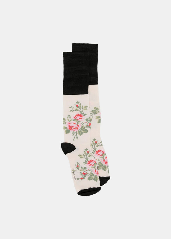 Simone Rocha Black/Cream Rosebud Jacquard Socks - NOBLEMARS