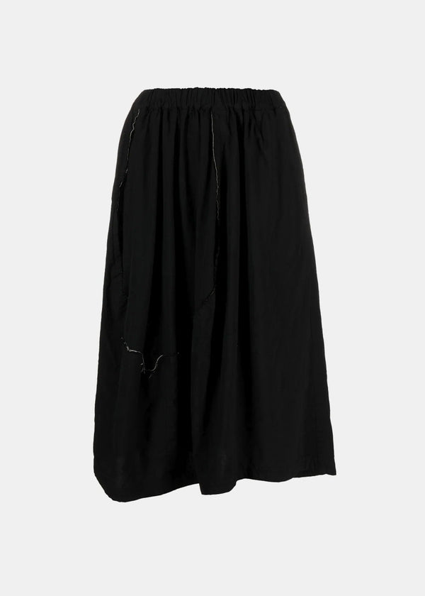 Comme Des Gar?ons Comme Des Gar?ons Black Topstitched Midi Skirt - NOBLEMARS