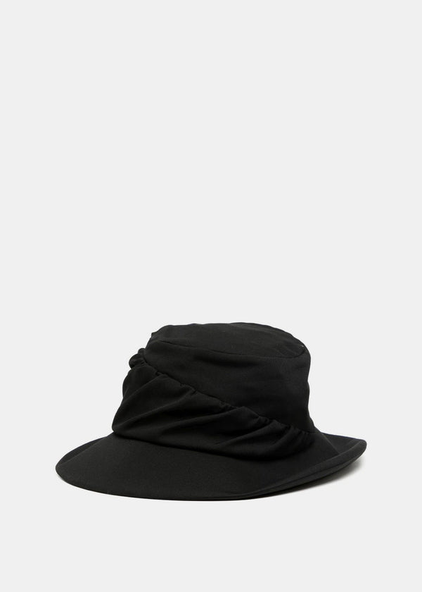 Y'S Black Draped Bucket Hat - NOBLEMARS