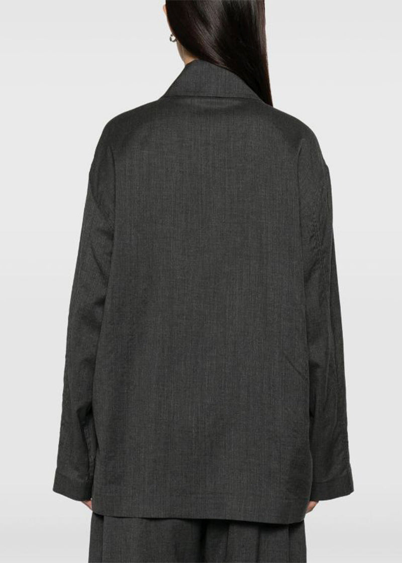 THE ROW Grey Rigel Spread Collar Shirt - NOBLEMARS