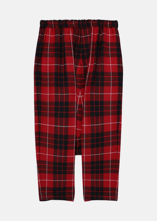 BLACK COMME DES GARçONS Red/Black Check-Print Wool Trousers - NOBLEMARS