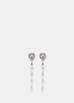 Alessandra Rich Crystal Pearl Drop Earrings - NOBLEMARS