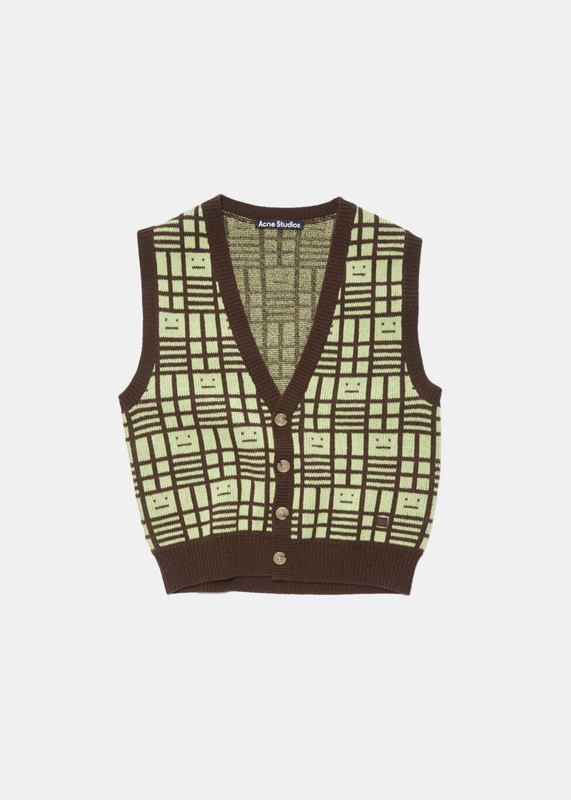 Acne Studios Green Face Grid Sweater - NOBLEMARS