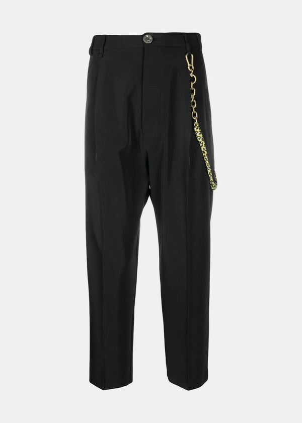 Song For The Mute Black Pleated Tapered Pants - NOBLEMARS