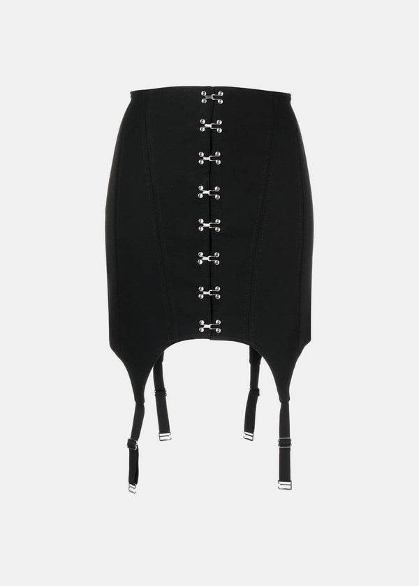 Dion Lee Black Corset Garter Miniskirt - NOBLEMARS