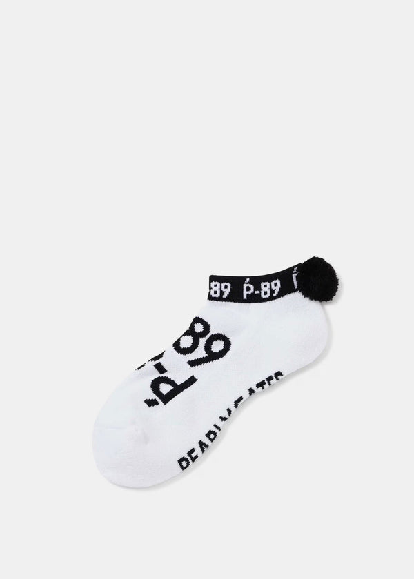 PEARLY GATES White P-89 Logo Ankle Socks With Brahma - NOBLEMARS