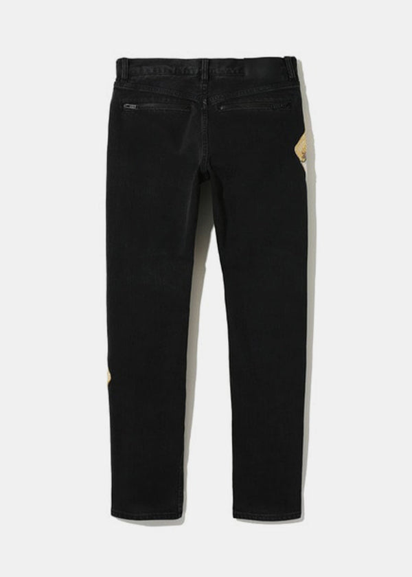 UNDERCOVER Black Bead Embroidered Denim Jeans - NOBLEMARS
