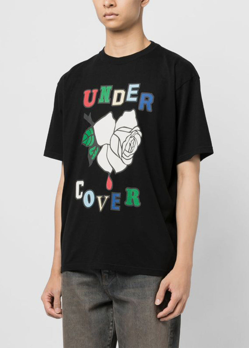 Undercover Black Rose-Print T-Shirt