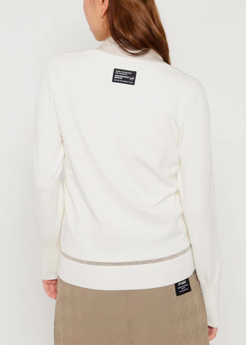 MASTER BUNNY EDITION White Milano Rib + Jersey Knit Pullover - NOBLEMARS