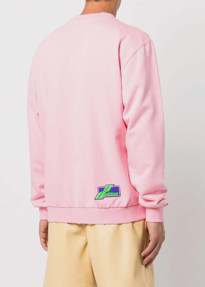 WE11DONE Pink Logo-Print Detail Sweatshirt - NOBLEMARS