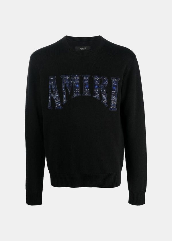 Amiri Black Logo-Patch Sweatshirt - NOBLEMARS