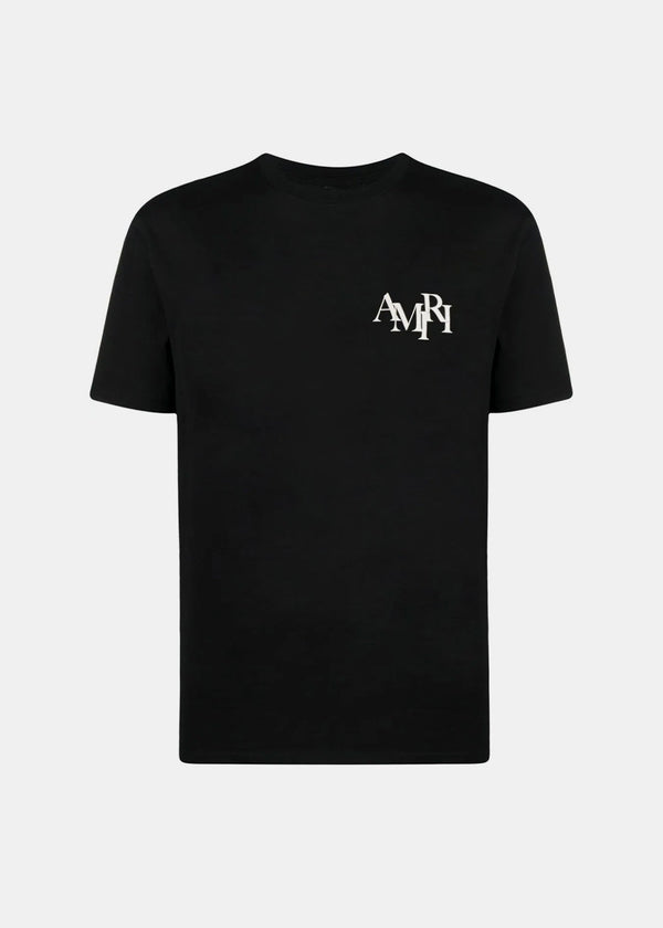 AMIRI Black Stagger Logo T-Shirt - NOBLEMARS