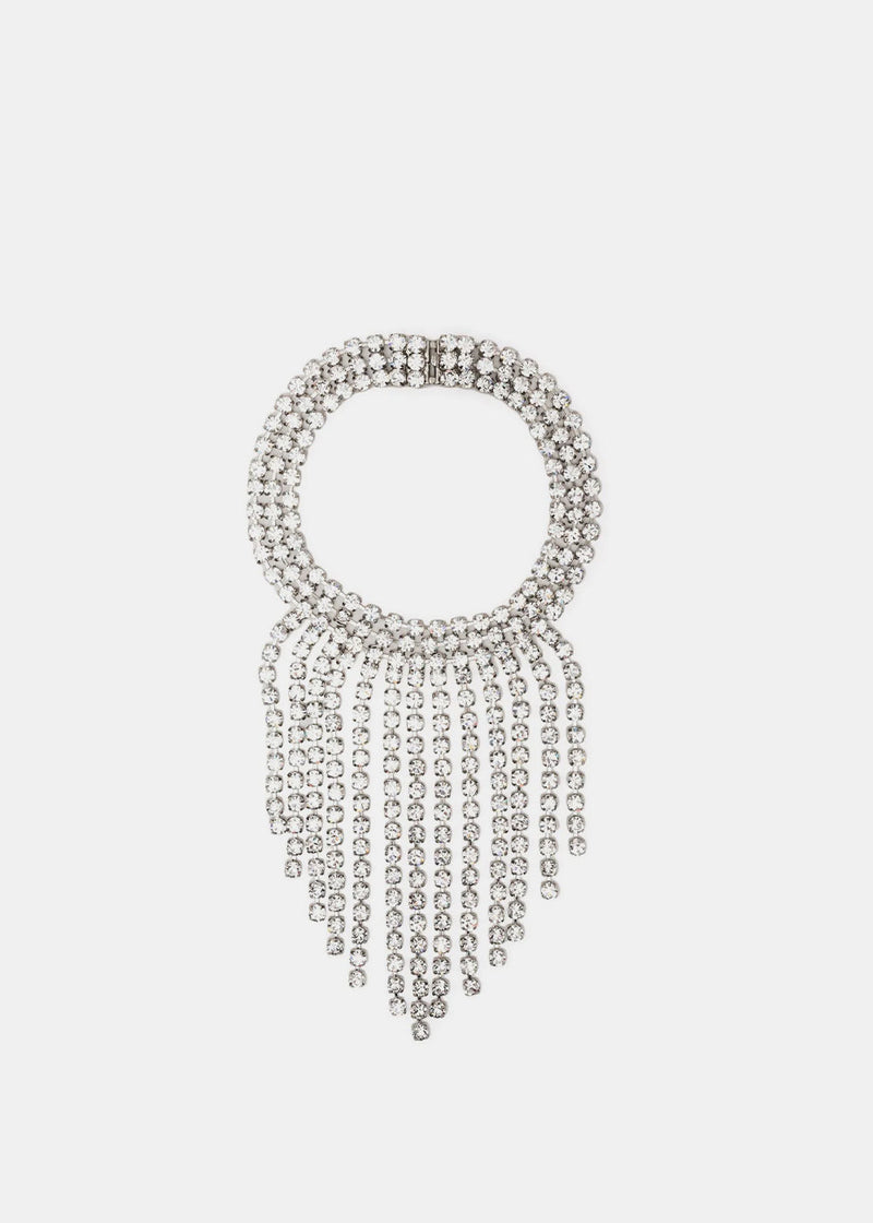 Alessandra Rich Crystal Fringed Necklace - NOBLEMARS