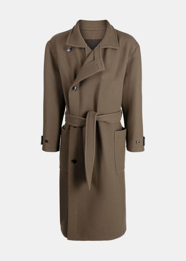 LEMAIRE Brown Wrap Coat - NOBLEMARS