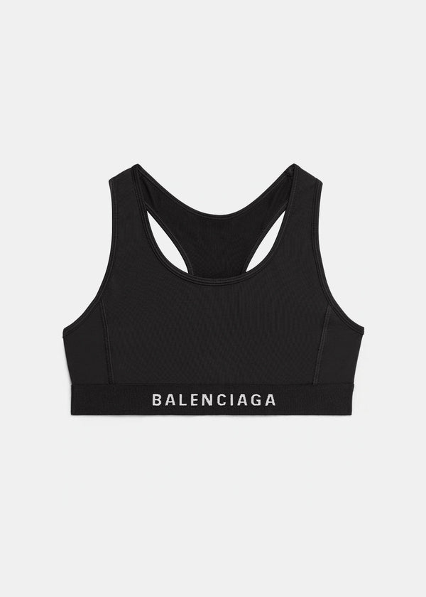 Balenciaga Black Athletic Sporty Bra - NOBLEMARS