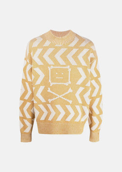 Acne Studios Yellow Graphic-Patterned Wool-Blend Jumper - NOBLEMARS