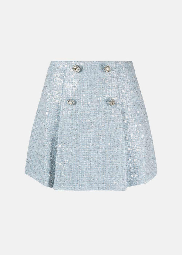 SELF-PORTRAIT Blue High-Waist Miniskirt - NOBLEMARS