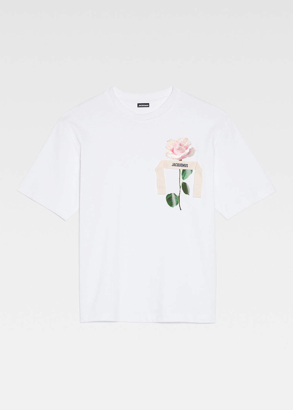 Jacquemus White Rose Logo T-Shirt - NOBLEMARS