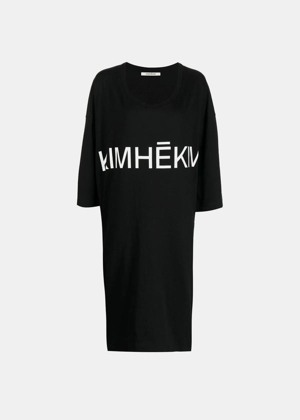 Kimhēkim Black Printed T-Shirt Dress - NOBLEMARS