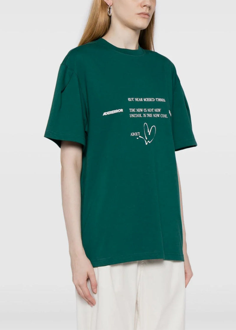 ADER ERROR Green Artwork Logo-Print T-shirt - NOBLEMARS
