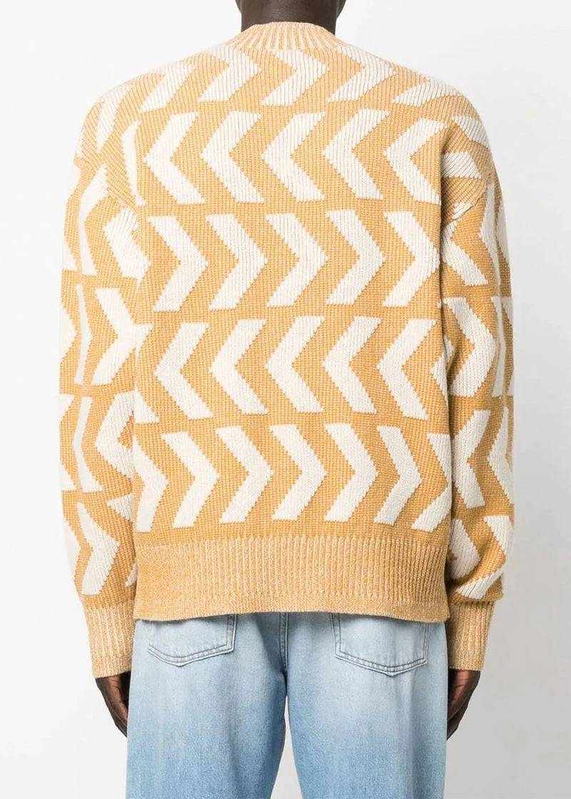 Acne Studios Yellow Graphic-Patterned Wool-Blend Jumper - NOBLEMARS