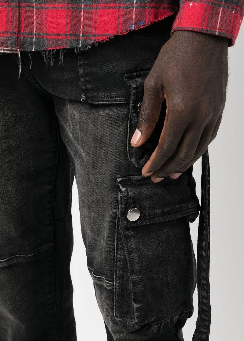 Amiri Black Cargo Flare Jeans - NOBLEMARS