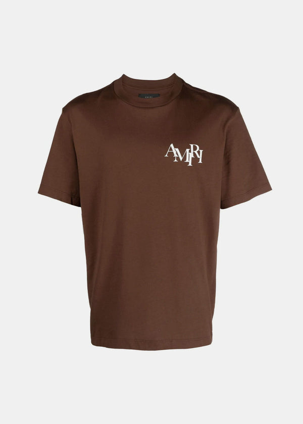 AMIRI Brown Stagger Logo T-Shirt - NOBLEMARS