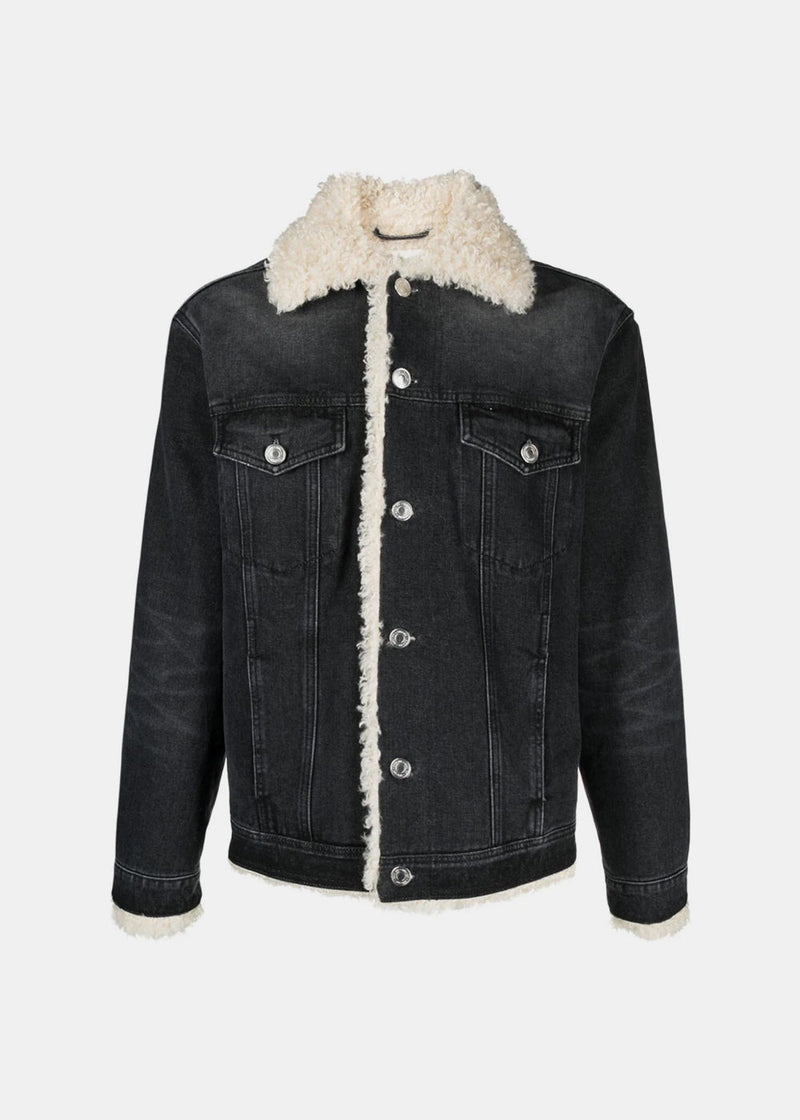 Denim jacket with faux shearling - pull&bear