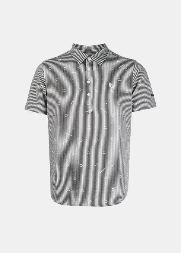 PEARLY GATES Grey Pinstriped Polo Shirt - NOBLEMARS