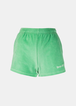 Sporty & Rich Green Logo Embroidered Shorts