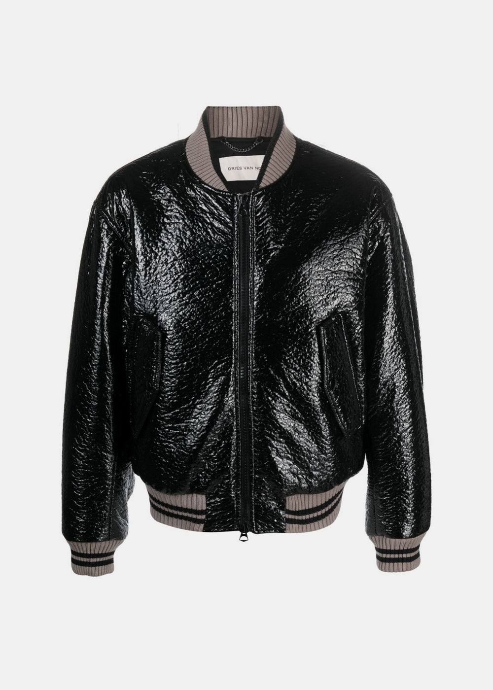 DRIES VAN NOTEN Black Vellow Bomber Jacket - NOBLEMARS