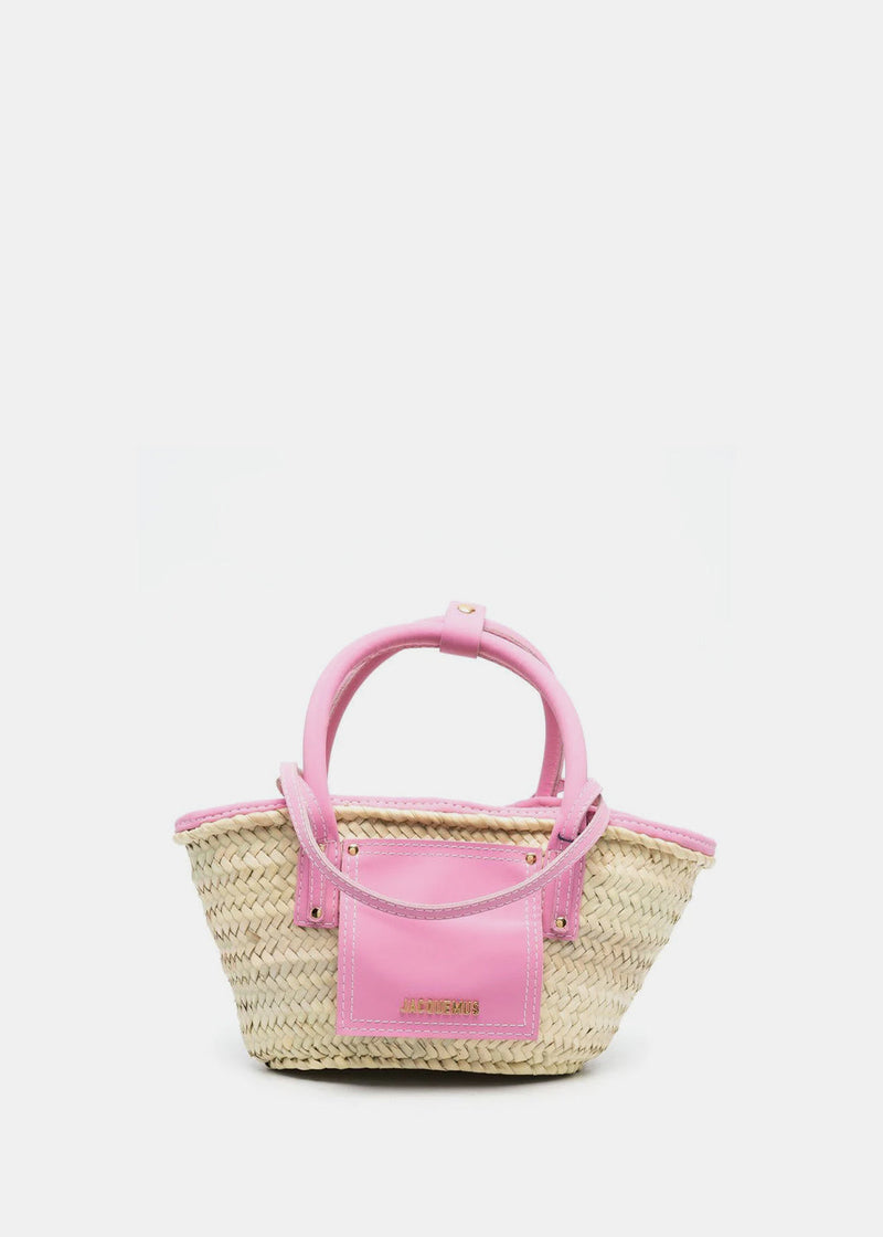 Shop Jacquemus Le Petit Panier Straw Basket Bag