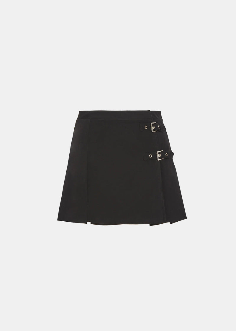 Alessandra Rich Black Buckled Mini Skirt - NOBLEMARS