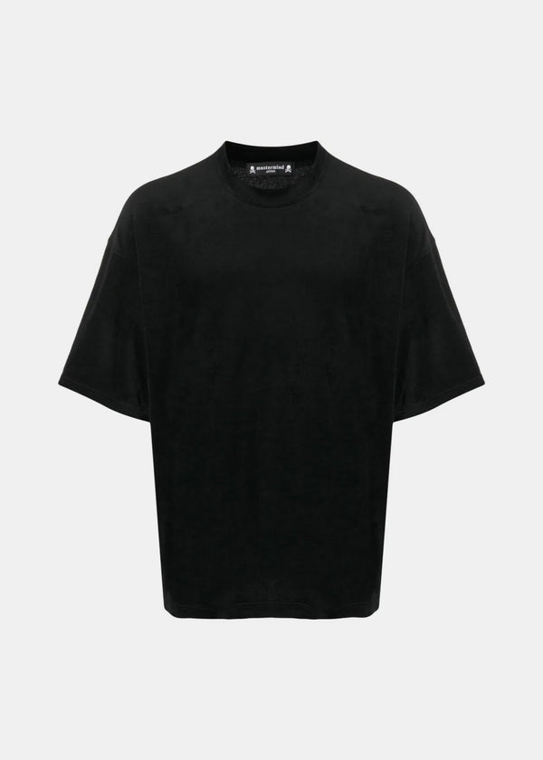 MASTERMIND JAPAN Black Skull-Print Velour T-Shirt - NOBLEMARS