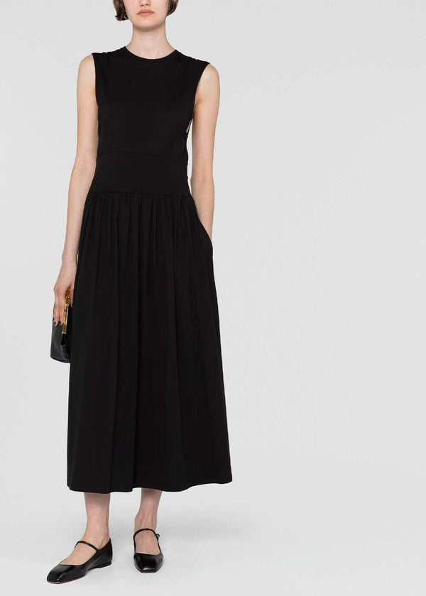 TOTEME Black Sleeveless Midi Dress - NOBLEMARS