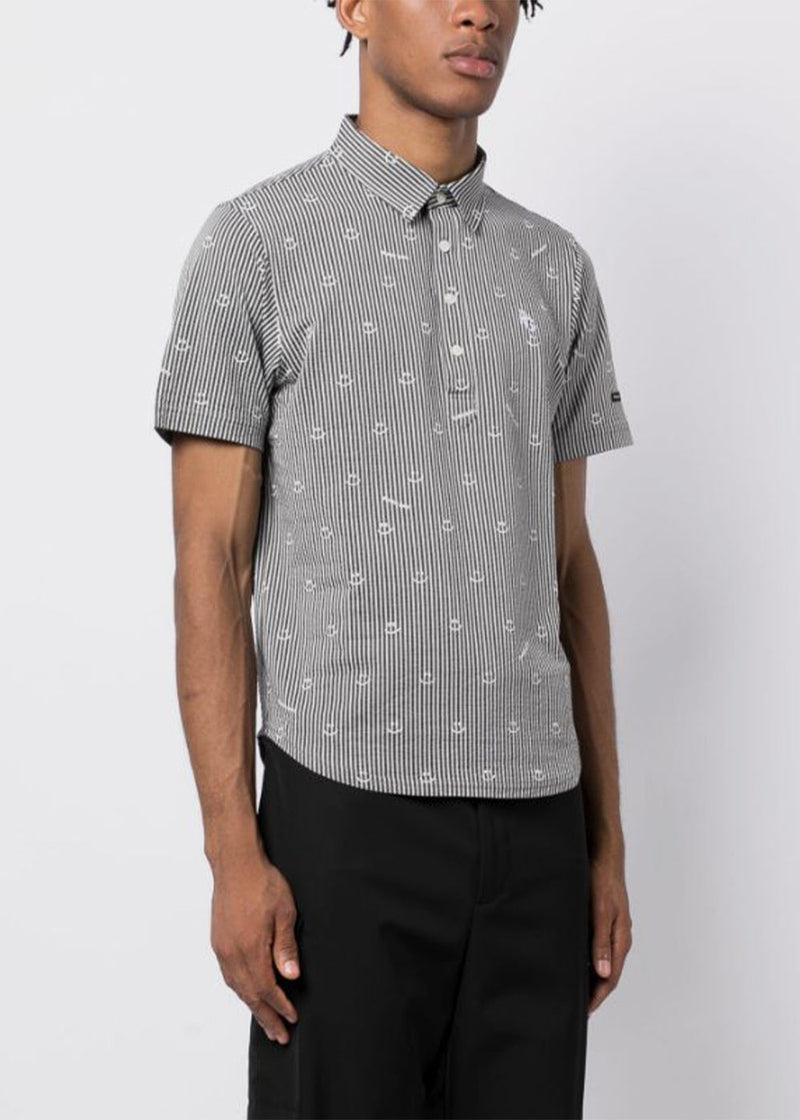 PEARLY GATES Grey Pinstriped Polo Shirt - NOBLEMARS