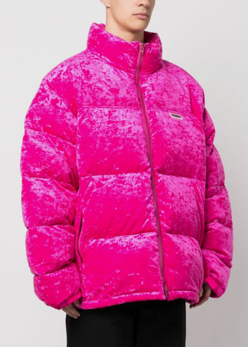 VETEMENTS Pink Velvet Puffer Jacket - NOBLEMARS