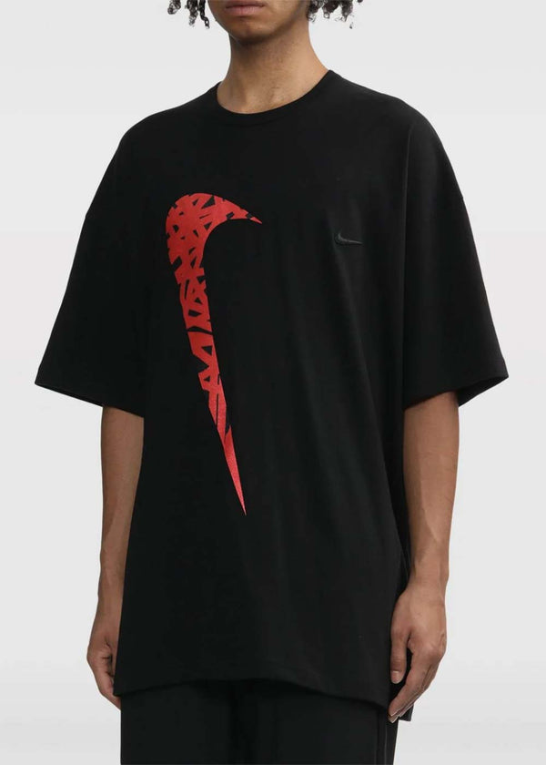 BLACK COMME DES GARCONS Black x Nike Logo-Print T-Shirt - NOBLEMARS